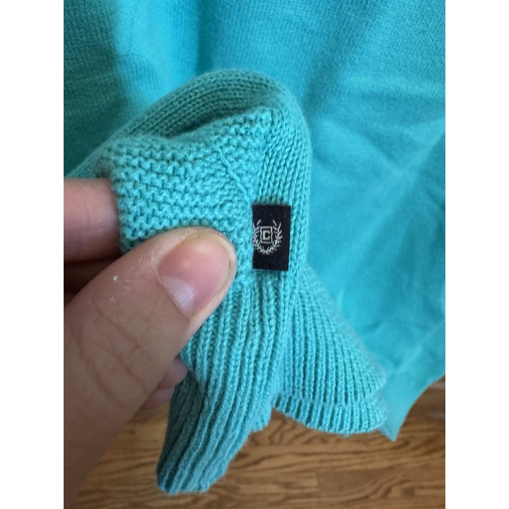 Chaps Men's XL Sweater‎ Vest Aqua Blue Diamond Knit Pullover Sleeveless Classic - Picture 7 of 7